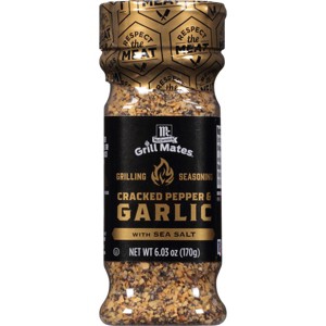 McCormick Grill Mates Cracked Pepper Gluten Free Garlic & Sea Salt Seasoning - 6.03oz - 1 of 4