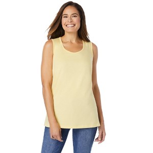 Woman Within Women's Plus Size Perfect Scoopneck Tank - 1 of 4