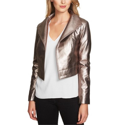 1.STATE Womens Cropped Metallic Jacket