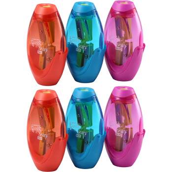 Bostitch Office Twist-n-Sharp Manual Pencil Sharpener, Easy Open Tray, Perfect for Kids, Works with Colored Pencils & Makeup Pencils, 3-Pack