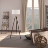 Hudson and Canal Two-Tone Floor Lamp with Fabric Shade Blackened Bronze/Antique Brass/White: Mid-Century Modern, UL Listed, Metal Body - 4 of 4