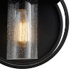 Globe Electric Neruda 1-Light 9" Metal Indoor Outdoor Wall Sconce with Seeded Glass Shade Matte Black - 2 of 4