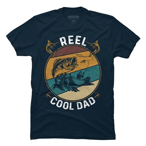 Men's Design By Humans Reel Cool Dad Fishing Boat Trip By Kangthien T-shirt  - Navy - Large : Target