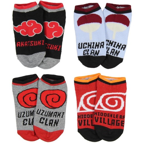 Naruto Shippuden Boys' Akatsuki Uzumaki Uchiha Clan 4 Pairs Kids