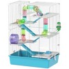 PawHut 32" Hamster Cage, 6 Tier Small Animal Cage with Tubes and Tunnels, Hut, Wheel, Food Dish, Water Bottle, Ramps, for Dwarf & Gerbil, Light Blue - 4 of 4