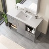 HYLEORY 48.03 in. W X 18.11 in. D X 35.04 in. H Basin Vanity with White Marble Top, Drawers and Open Shelf - 2 of 4