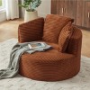 Modern Large Corduroy Bean Bag Chair for Adults, Round Armchair with Cushioned Backrest, Soft Lounge Seating for Living Room, Apartment – Koiai - 3 of 4