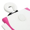 vidaXL Foldable Massage Table 4 Zones Wood White and Pink - 4 of 4