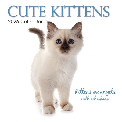 2026 Square Wall Calendar, Cute Kittens, 16-Month Animals Theme with 180 Reminder Stickers (12x12 In)