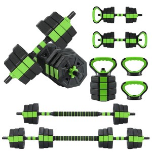3-In-1 Octagonal Adjustable Dumbbell Set, 88 Lbs Free Weights Dumbbells with Anti-Slip Handle for Men & Women, Versatile Dumbbells Set of 2 - 1 of 4