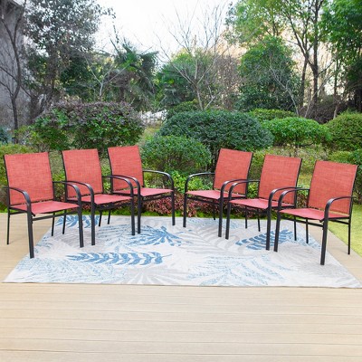 Captiva Designs Outdoor Patio Sling Fixed Dining Chairs