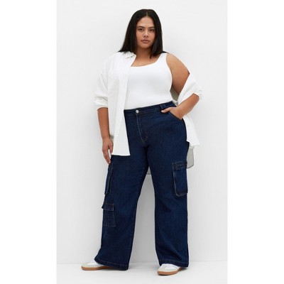 Women's Plus Size Karlee Pocket Wide Leg Jean - dark wash | CITY CHIC