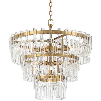 Vienna Full Spectrum Luxum Burnished Brass Chandelier 23 1/2 Wide Modern  Tiered Crystal 8-Light Fixture for Dining Room House Foyer Kitchen Island