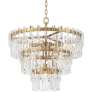 Vienna Full Spectrum Luxum Burnished Brass Chandelier 23 1/2" Wide Modern Tiered Crystal 8-Light Fixture for Dining Room House Foyer Kitchen Island - 1 of 4
