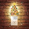 Casafield Ceramic Christmas Tree Night Light - Plug-in Vintage Christmas Decorative Night Light with # Bulbs and Star Topper - 2 of 4