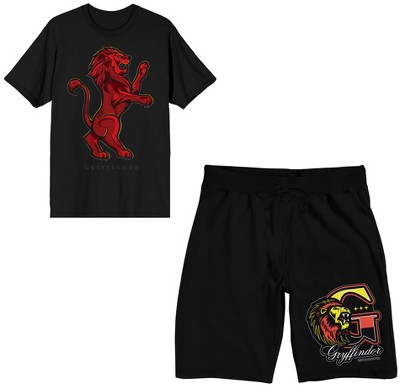 Harry Potter Gryffindor Men's Short Sleeve Shirt & Sleep Shorts Set