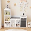 Kids Bookshelf£¬Children Bookcase with Soft Cushion Seat ¨C Children¡¯s Toy Storage Cubby & Reading Nook, 44.1" Kids Storage Cabinet - 4 of 4