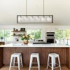 BAOURE Black 6-Light Frosted Glass Globe Linear Chandelier Sputnik Chandeliers for Dining Room Kitchen Island - 3 of 4