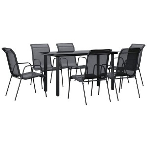 vidaXL Garden Dining Set Black, Anthracite - 55.1" Table Length 6-Piece - 1 of 4