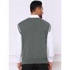 INSPIRE CHIC Men's V-Neck Sleeveless Solid Color Cable Knitted Sweater Vest - 3 of 4