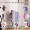 MOEPISY Home Gym Storage Rack with Wheels, Yoga Mat Storage Organizer, Space Saving 3-Tier Weight Rack White - 4 of 4