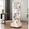 KTMBDW Rotating Bookshelf Tower with Drawer, Spinning Bookcase Lazy Susan, Revolving 360 Book Shelf Storage Round Carousel - 2 of 4