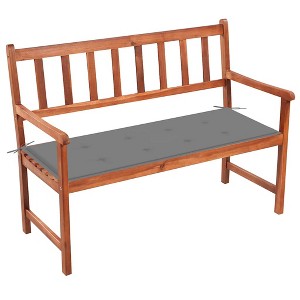 vidaXL Garden Bench Brown, Grey Solid Acacia Wood, Polyester 47.2 in - 1 of 4