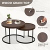 EAGLE PEAK Sunset Dune Collection Round Modern Nesting Coffee Tables, Wood Grain Top Stacking Accent Tables with Ottoman - 3 of 4