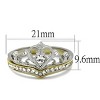 Slickblue Women's Two-Tone Gold and Silver Wedding Ring Set with Crown Design and Clear Crystal, Sizes 5-10 - 2 of 4