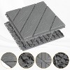 VINGLI Interlocking Deck Tiles, Plastic Tiles for All Weather, Outdoor Flooring for Patio, Poolside, 27 Pcs 11.8"x11.8", Dark Gray - 4 of 4