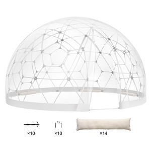 VEVOR Garden Dome Igloo Tent House, 12 FT Dome Tent, Upgraded Garden Igloo with PVC Transparent Cover and Window for Patio, Dining Backyard, Party - 1 of 4