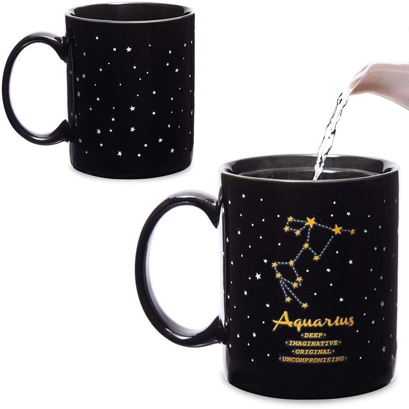 Okuna Outpost Aquarius Color Changing Mug, Zodiac Astrology Sign Cup (11 oz), 1 of 4