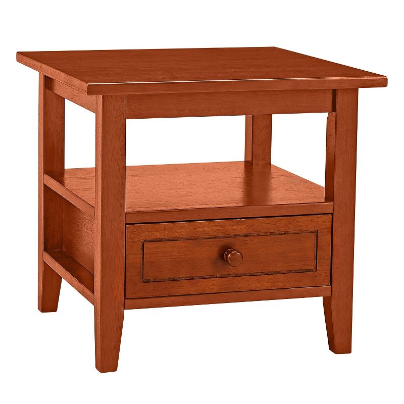 Wooden Rectangular End Table with 1 Drawer Brown - The Urban Port, 3 of 10