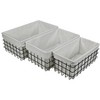 Cheung's Esker Set of 3 Lined Metal Wire Rectangular Baskets - 3 of 4