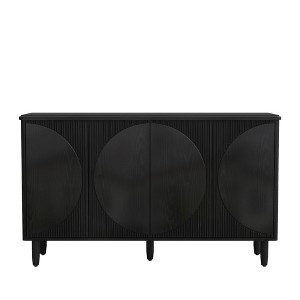 Lirago, Black/ 2-Tier Shelves & 2 Push-to-Open Doors – Modern Storage Cabinet, applicable to various spaces - 1 of 4