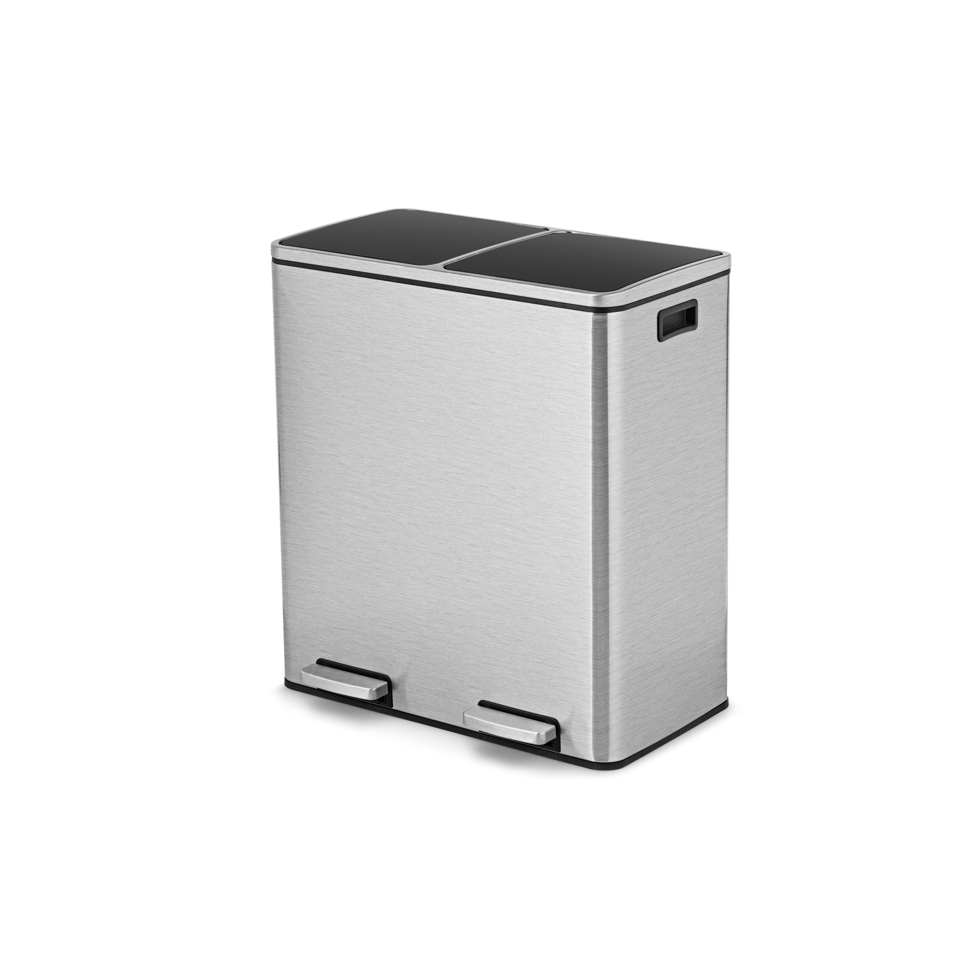 Costway 16 Gallon Stainless Steel Trash Garbage Can Double Bucket Pedal Bin