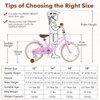 Gymax 14"/16"/18" Kids Bike Bicycle w/ Height Adjustable Handlebar & Seat Removable Basket Training Wheels for 3-5/4-7/4-8 Years Old Pink/Purple - 4 of 4