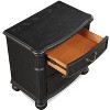 1pc Traditional Vintage Antique Drawer Pull 3-Drawer Nightstand Black Gray Dark Finish Bedroom Wooden Furniture - 3 of 4