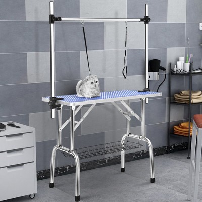 Large Size 46" Grooming Table for Pet Dog and Cat with Adjustable Arm and Clamps Large Heavy Duty Animal Grooming Table
