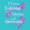 Girl's Lost Gods I Love Unicorns Fairies and Mermaids T-Shirt - image 2 of 4