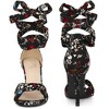 Perphy Women's Floral Printed Twist Lace Up High Stiletto Heels Sandals - 3 of 4