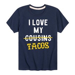 Boys' - Instant Message - I Love My Cousin's Tacos Short Sleeve Graphic T-Shirt - 1 of 4