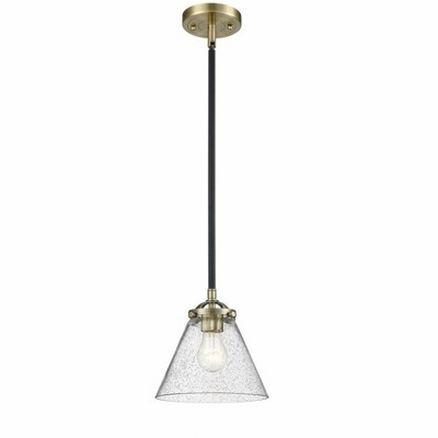 Cone - 1 Light Stem Hung Mini Pendant In Industrial Style-7.63 Inches Tall and 7.75 Inches Wide