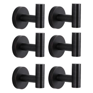 WOWOW Stainless Steel J-Hook Robe/Towel Hook in Brushed Nickel (2 Pack) - 1 of 4