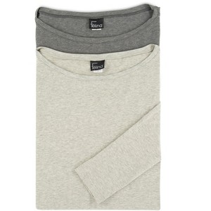 Felina Women's Organic Cotton Stretch Long Sleeve Tee 2-Pack - 1 of 4