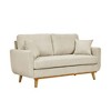 Lycvki Mid-Century 2-Seater Corduroy Upholstered Sofa with Solid Wood Legs - 2 of 4