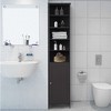 Costway 72''  Bathroom Tall Floor Storage Cabinet Freestand Shelving Display Brown - 2 of 4