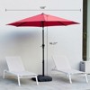 VisioGear Patio Umbrellas, Outdoor Umbrella with Push Button Tilt and Crank, Market Umbrella with 8 Ribs, Red, 108"*96.21"*108" - 2 of 4