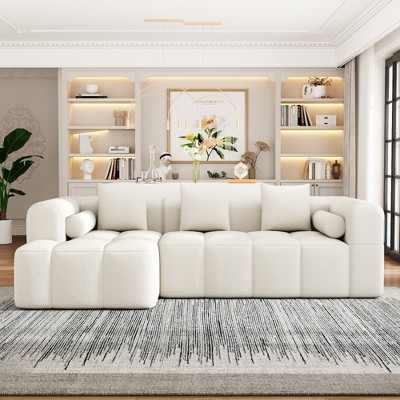 JUJABU 101.2" Sectional Sofa with Deep Seating and Two Side Pockets for Living Room
