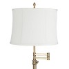 360 Lighting Westbury 36" Tall Skinny Large Traditional End Table Lamp Swing Arm Gold Antique Brass Finish Single Barr White Shade Living Room Bedroom - 2 of 4